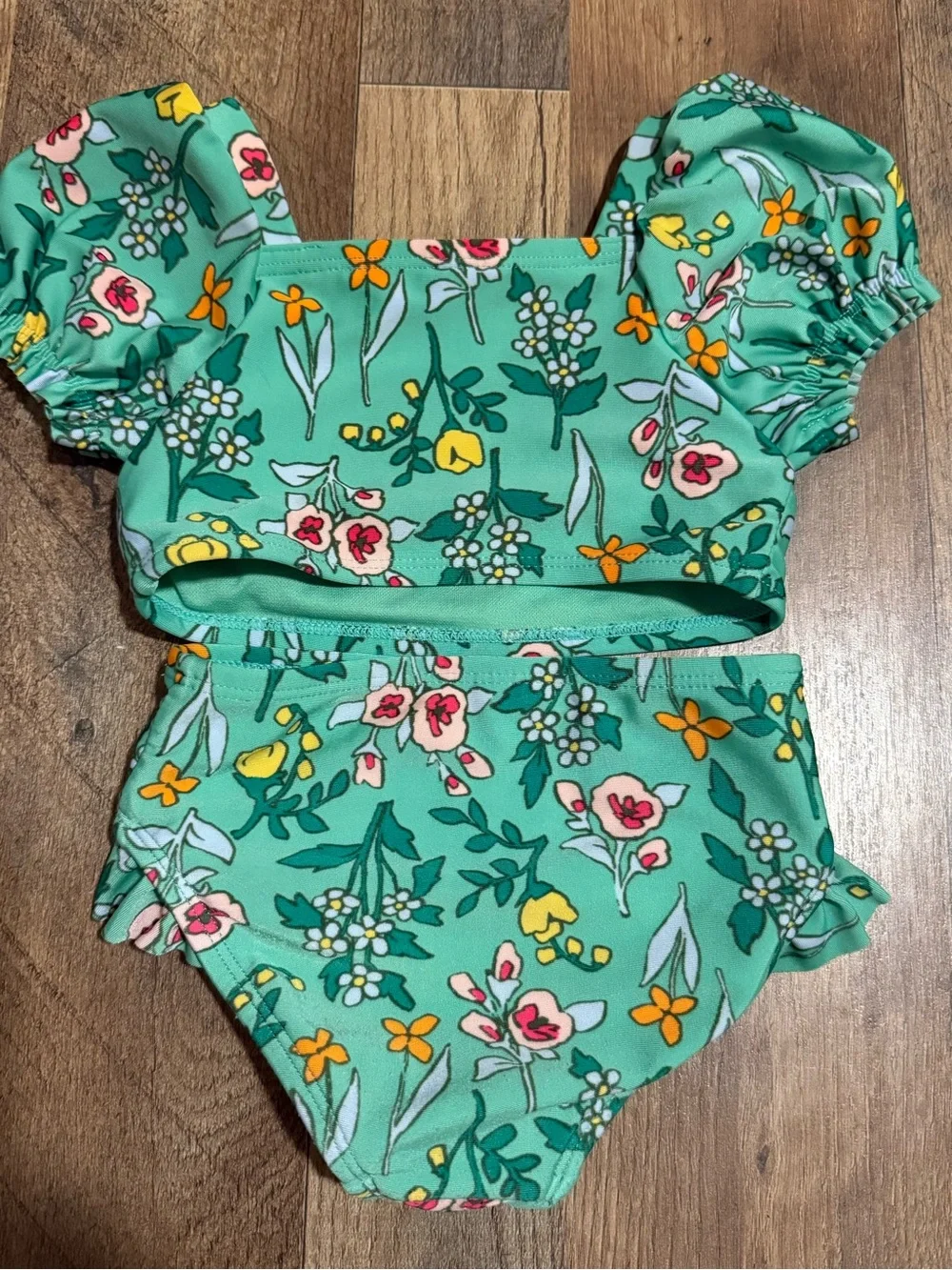 Cat&Jack 18months Green Floral Two-Piece Swimsuit Set
